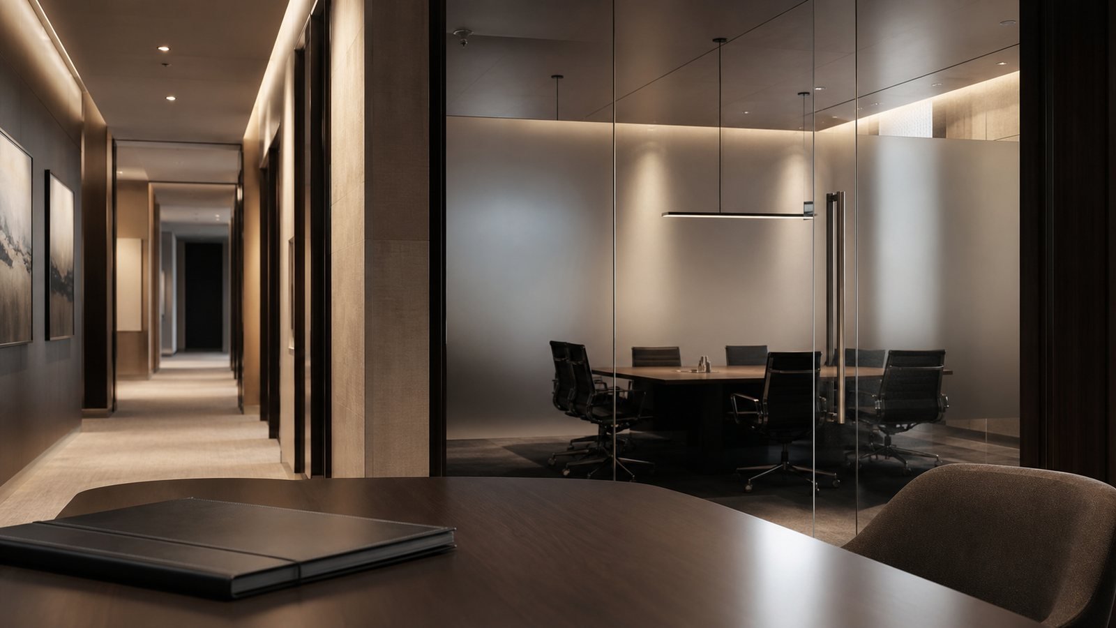 Sala confidencial para revisión corporativa legal